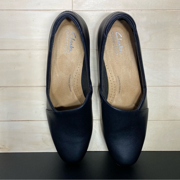 Clarks Juliet Palm Black Leather Slip-Ons Women's Size 9 M Shoes Loafers - Picture 8 of 11